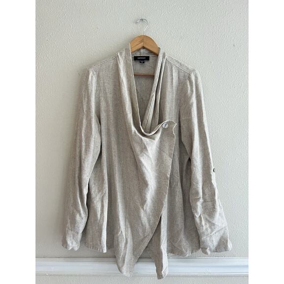 Karen Kane Ivory‎ Cardigan Jacket Size medium relaxed Minimalist with pockets - Picture 4 of 8